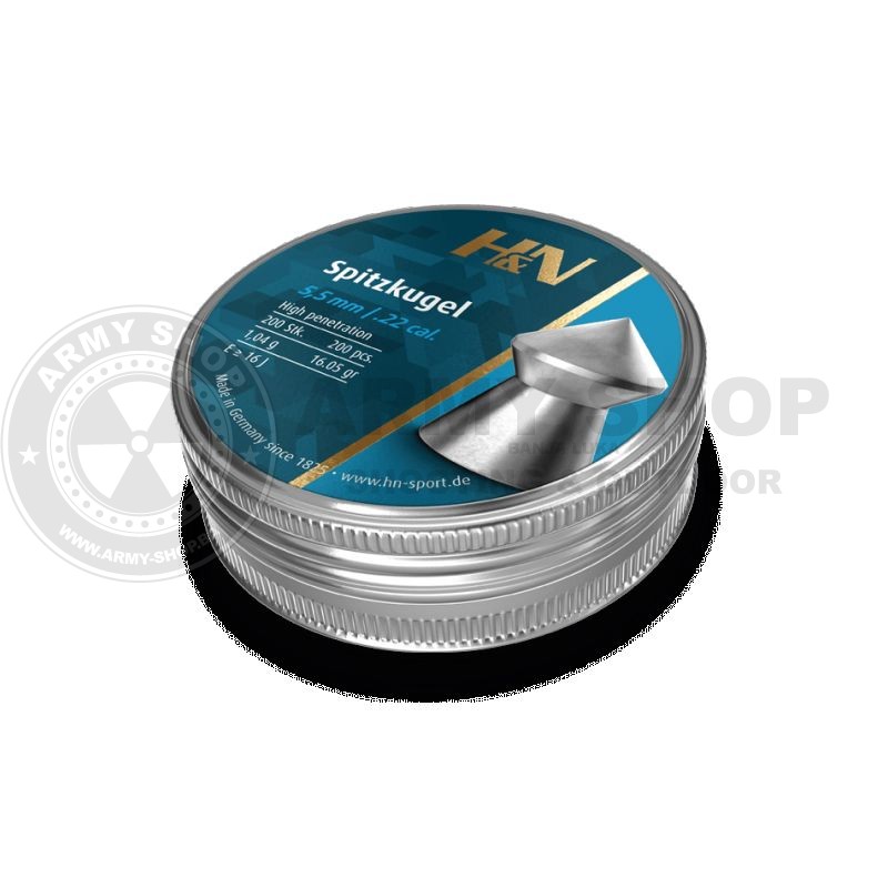 Diabole H&N Spitzkugel 5.5mm .22 cal. Diabole H&N Spitzkugel 5.5mm .22 cal.
