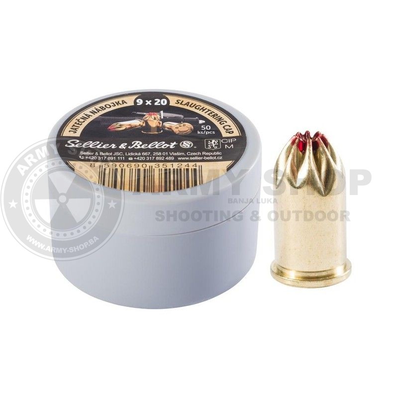 Stocni metak Sellier & Bellot 9 × 20 / 9 mm JAT Slaughtering Cap Ammo