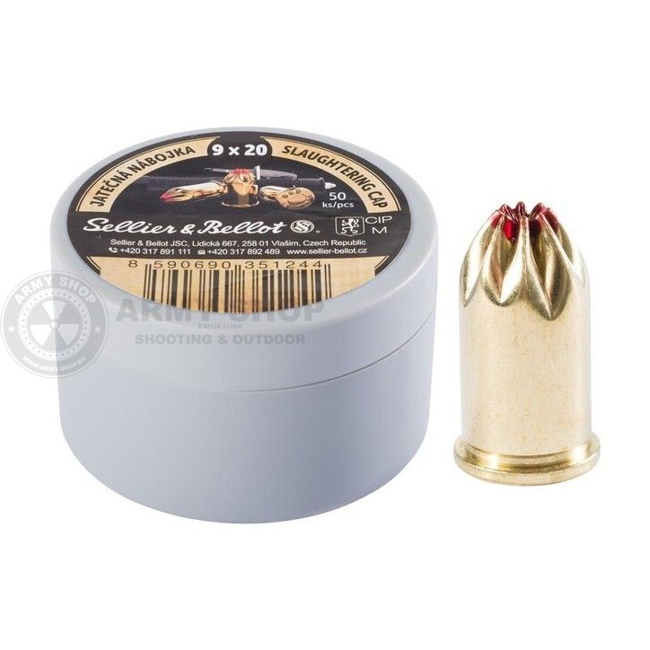 Stocni metak Sellier & Bellot 9 × 20 / 9 mm JAT Slaughtering Cap Ammo Stocni metak Sellier & Bellot 9 × 20 / 9 mm JAT Slaughtering Cap Ammo