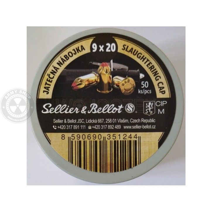 Stocni metak Sellier & Bellot 9 × 20 / 9 mm JAT Slaughtering Cap Ammo Stocni metak Sellier & Bellot 9 × 20 / 9 mm JAT Slaughtering Cap Ammo