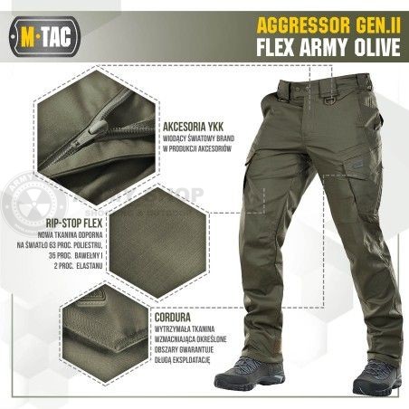M-Tac tactical pants Aggressor Gen.II Flex Army Olive
