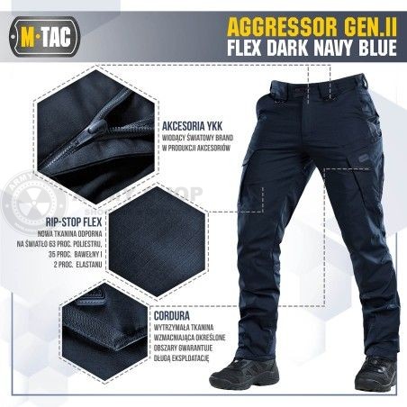 M-Tac tactical pants Aggressor Gen.II Flex Dark Navy Blue