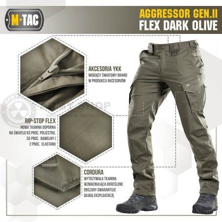 M-Tac tactical pants Aggressor Gen.II Flex Dark Olive