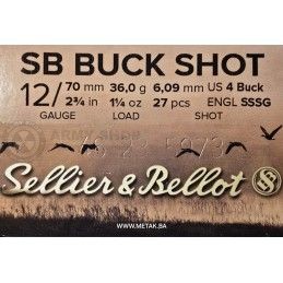 Metak 12/70 Sellier & Bellot BUCK SHOT 36g. 6,09mm Devetak