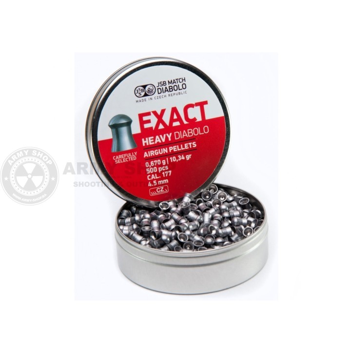 Diabole 4,5mm JSB Diabolo Exact Heavy 0,670g 10,34gr 500pcs