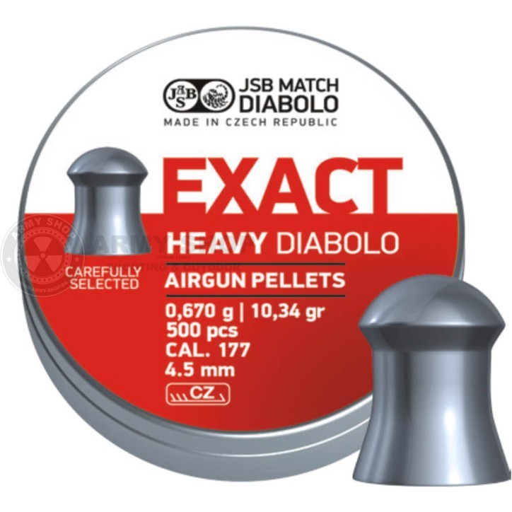 Diabole 4,5mm JSB Diabolo Exact Heavy 0,670g 10,34gr 500pcs