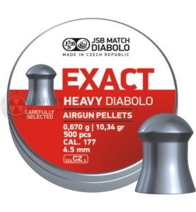 Diabole 4,5mm JSB Diabolo Exact Heavy 0,670g 10,34gr 500pcs