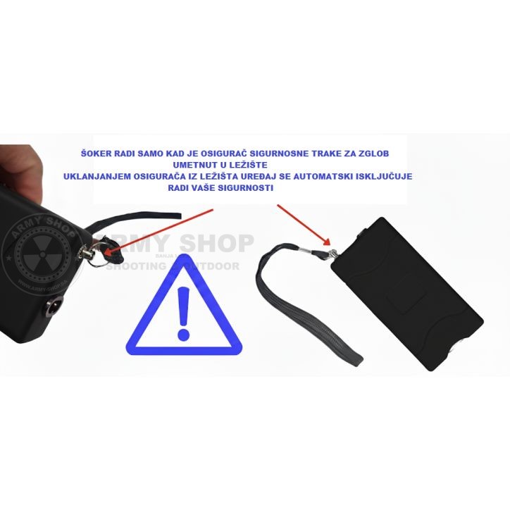 Elektro šoker stun gun Black 3800000V plus led svjetiljka