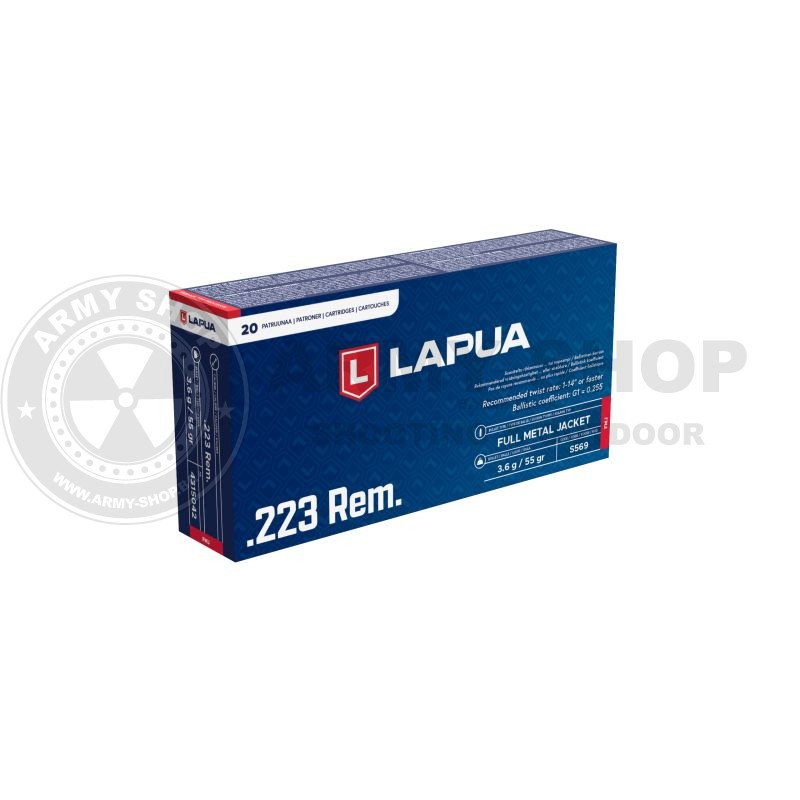 LAPUA .223 Rem. 3.6 g 55 gr FMJ LAPUA .223 Rem. 3.6 g 55 gr FMJ