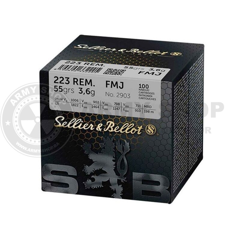 Metak Sellier Bellot 223 REM. FMJ  3,6g 55grs. 100kom