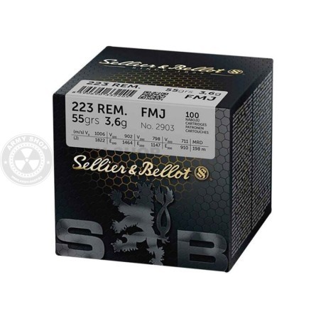 Metak Sellier Bellot 223 REM. FMJ  3,6g 55grs. 100kom