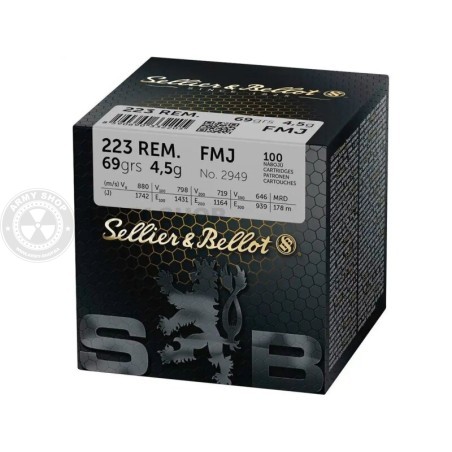 Metak Sellier Bellot 223 REM. FMJ  4,5g 69grs. 100kom