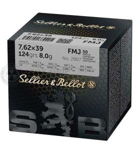 Metak Sellier Bellot 7.62x39 FMJ 8g 124grs. 50kom